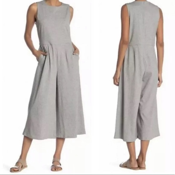 eileen fisher speckled organic cotton jumpsuit